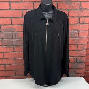 Tahari Womans 1X Black Blouse - Formal, Casual